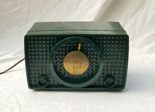 Vtg 1950s Motorola Model 5h13 Tube Am Radio Phono Green Plastic Bakelite Parts