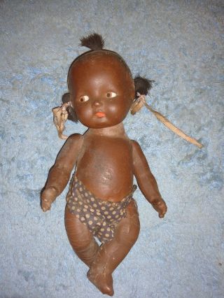 Antique Bisque Black African American Jointed Baby Doll