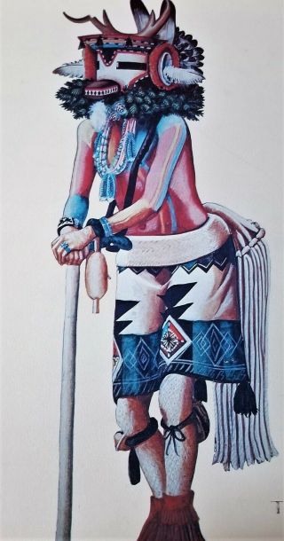 TSEP Kachina Deer Dancer - Hopi Painting Signed K.  Tuvehuema 2