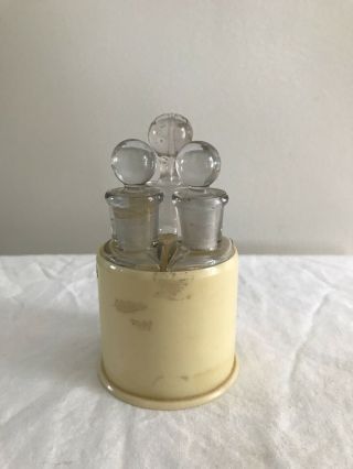 Vintage Vanity Celluloid Perfume Bottle Holder W/bottles