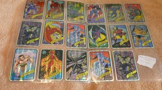 Vending Machine Stickers - Marvel I (1990) Complete 15 Card Set,  4 Nm/m