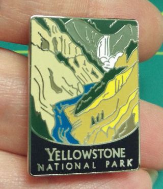 Traveler Series Pin Yellowstone National Park Wyoming Tie Tac Lapel Pin
