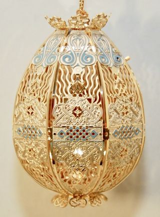 " Brenton Egg " Baldwin Ornament 24kt Gold Finished Brass 77277.  010