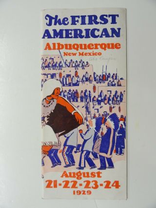 The First American,  Albuquerque,  Mexico - Navajo Indian Show - Brochure - 1929