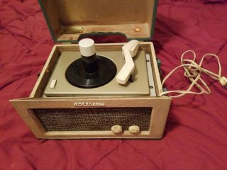 Vintage Late 50s Rca 45 Rpm Portable Tube Amp Record Player 8 - Ey - 31
