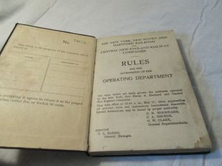 The York Haven & Hartford Railroad Company Rule Book 1914 2