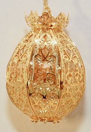 " Small Imperial Ball " Baldwin Ornament 24kt Gold Finished Brass 7161.  010