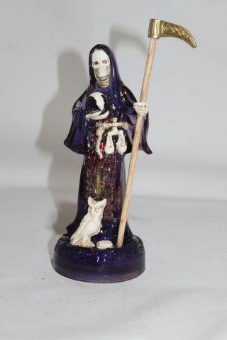 622 Statue Belen Transparente 8 " Purple Santa Muerte Transparent Holy Death
