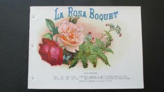 Vintage La Rosa Boquet Inner Cigar Label Salesman Sample