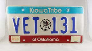 2002 Oklahoma Kiowa Tribe Veterans License Plate -
