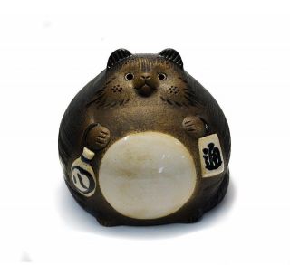 Shigaraki Pottery Japanese Ornament Raccoon Dog Daifuku Tanuki Fast