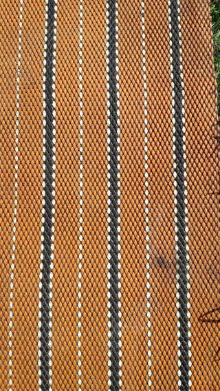 Vintage Retro 60 ' s 70 ' s Plastic Kitchen Mat Orange Stripes 2