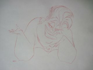 Walt Disney Little Mermaid Production Art Drawing Ursula Sea Witch