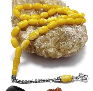 Amber Stone Islamic Prayer 33 Beads Tasbih Misbaha Rosary Tasbeeh Model 201