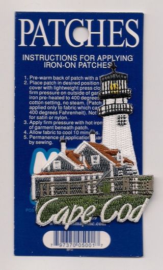Cape Cod Massachusetts Souvenir Lighthouse Patch