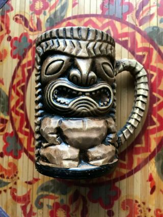 Vintage Ceramic Tiki Mug Hawaiian Polynesian Florida Souvenir