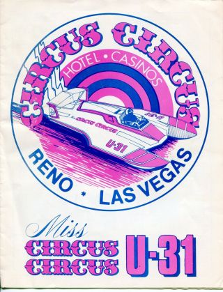 1979 Vintage Hydroplane Racing Items: " Miss Circus Circus U - 31 "