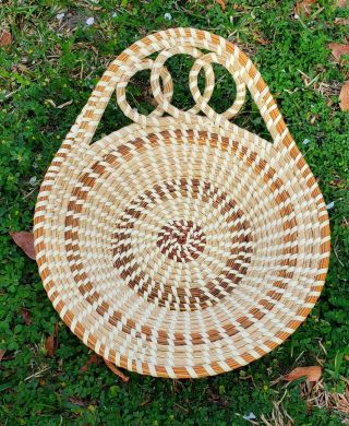 Gullah Sweet Grass Basket (triple Loop 1 Handletray)