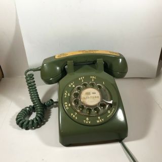 Vintage Bell System Western Electric Green Desk Rotary Telephone Phone