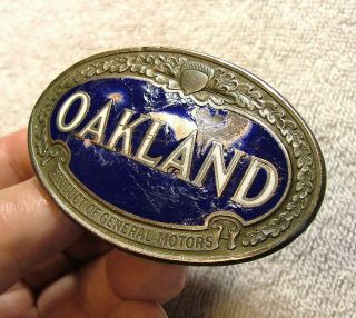 OAKLAND Oval Enamel Radiator Badge Emblem 1926 - 28 Large Size 2