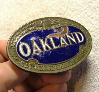 OAKLAND Oval Enamel Radiator Badge Emblem 1926 - 28 Large Size 3