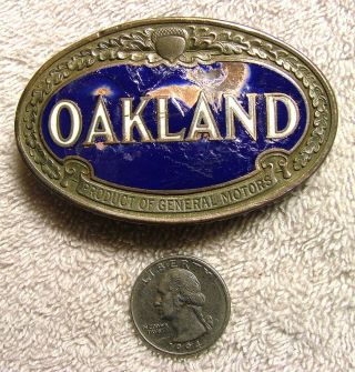 OAKLAND Oval Enamel Radiator Badge Emblem 1926 - 28 Large Size 6