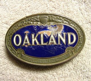 OAKLAND Oval Enamel Radiator Badge Emblem 1926 - 28 Large Size 7
