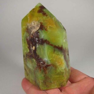 3.  8 " Green Opal Polished Gemstone Point Standup Display Stone - Madagascar