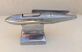 Vintage Chrome Torpedo Rocket Lighter Occupied Japan