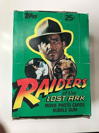 1981 Topps Raiders Of The Lost Ark Full Wax Box 36 Packs Nm