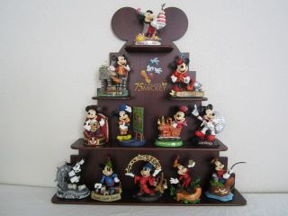 Disney 2003 Danbury 75 Years Of Mickey Mouse Figurine Set - Complete