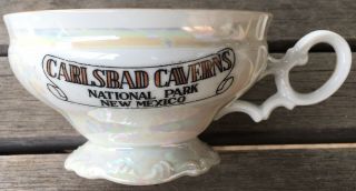 Vintage Souvenir Lusterware Tea Cup & Saucer Carlsbad Caverns Mexico State 4
