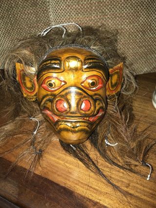Balinese Bangkol Pig Mask Topeng Hand Carved Wood Bali Wall Art Indonesian