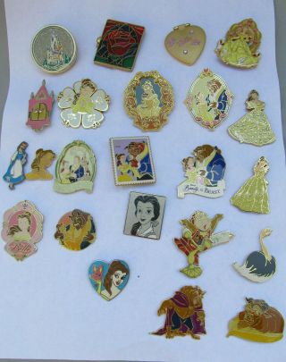 23 Assorted Beauty And The Beast Disney Trading Pins