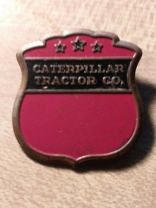 Vintage Red Caterpillar Tractor Company Employee Badge - Authentic - 13 923