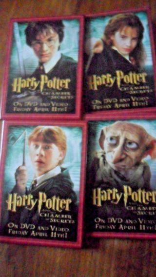 4 Harry Potter And The Chamber Of Secrets Promo Pins 2003 Warner Home Video