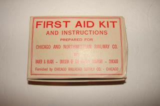 Vintage First Aid Kit By Chicago Railroad Supply Co C&nw Chicago Northwestern