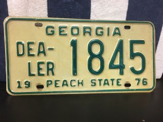 Vintage 1976 Georgia Dealer License Plate