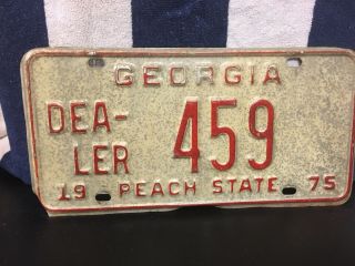 Vintage 1975 Georgia Dealer License Plate 459