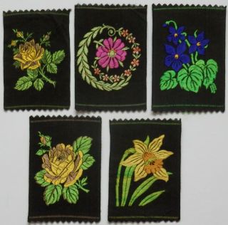 Flowers 1930 Turmac Black Material Woven Silks Sport And Nature Series