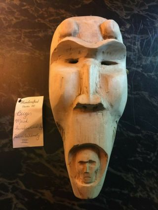 Cherokee Indian Carved Wood Booger Dance Mask Cherokee Artison John Wilmoty Iii