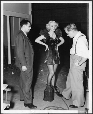 Marion Martin His Exciting Night Vintage 1938 Fun On Set Leggy Sexy Photograph