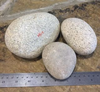 Natural Hammer Stone Abo Percussion Flint Knapping Set Of 3 Large Medium Small
