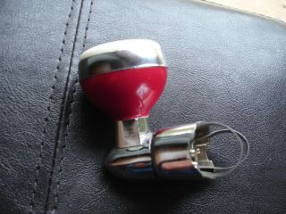 Vintage Hollywood Knob Red White Hide Away Fold Down Suicide Spinner