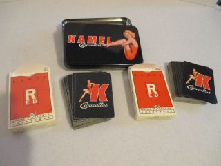 Kamel (camel) Cigarettes Tin With 2 Decks Playing Cards