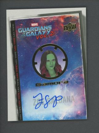 2017 Ud Guardians Of The Galaxy Vol.  2 Mixtape Autograph Zoe Saldana