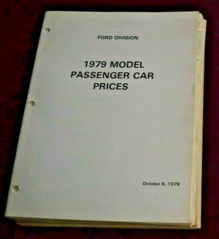Ford,  1979,  Passenger Car And Truck,  Dealer Price,  Order Book,  Office