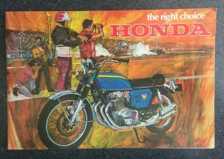 Vintage 1969 " The Right Choice " Honda Motorcycle Brochure - Cool Graphics