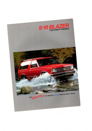 1989 Chevy S - 10 Blazer Truck Brochure With Color Chart: High Country,  4wd,  4x4,  S10