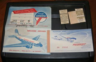 1953 Piedmont Airlines Ticket With Picture Of Boeing Dc - 3